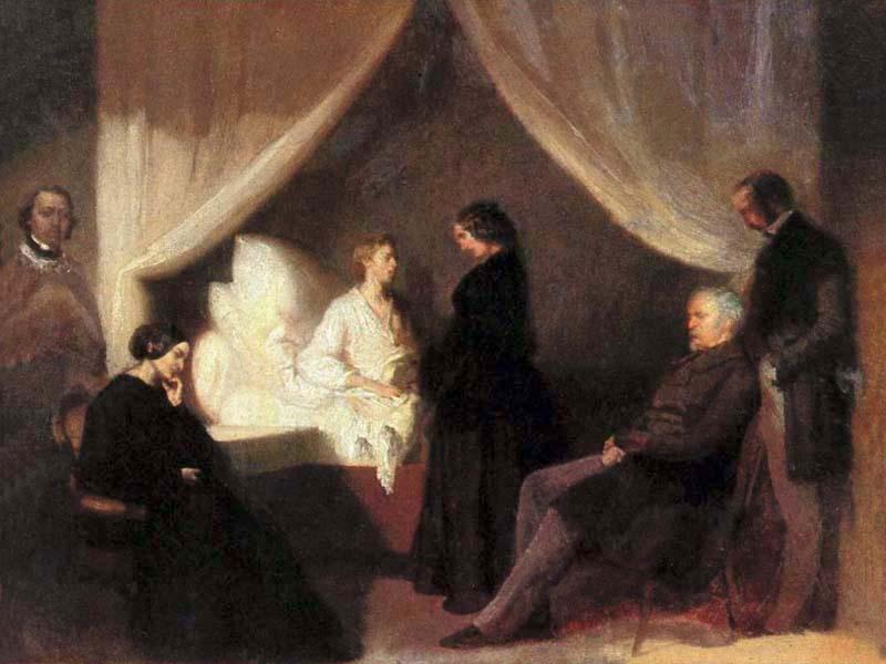 Teofil Kwiatkowski Last moments of Frederic Chopin Sweden oil painting art